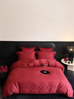 Bedding Set Cotton Satin Jacquard Floral 4-Piece