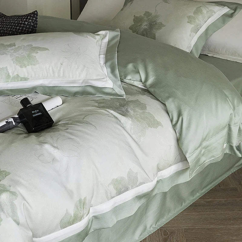 Bedding Set Cotton Satin Large Floral Machine Washable