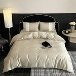 Bedding Set Cotton Satin-Like Embroidered Floral Machine-Washable