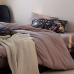 Bedding Set Cotton Satin Patterned Pillowcases with Zipper Closure