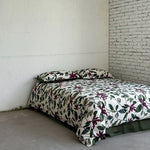 Bedding Set Cotton Satin Reversible Botanical Set of 4