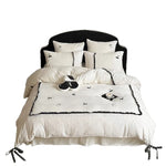 Bedding Set Cotton Satin Reversible Cherry Embroidery