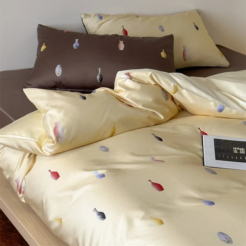 Bedding Set Cotton Satin Reversible Machine Washable