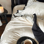 Bedding Set Cotton Satin Ruffle Contrast Edge 4-Piece