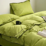 Bedding Set Cotton Satin Silky Piped Edges 4-Piece