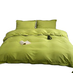 Bedding Set Cotton Satin Silky Piped Edges 4-Piece