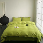 Bedding Set Cotton Satin Silky Piped Edges 4-Piece