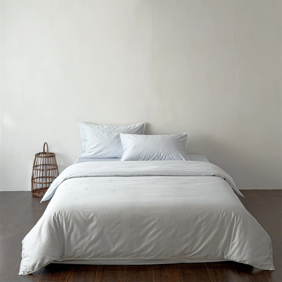 Bedding Set Cotton Satin Temperature-Regulating Ballerina Embroidery & Lace Trim