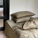 Bedding Set Cotton Satin Textured Wave Wrinkle-Resistant & Machine Washable