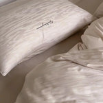 Bedding Set Cotton Satin Textured Wave Wrinkle-Resistant & Machine Washable