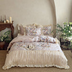 Bedding Set Cotton Satin Watercolor Floral 4-Piece Set