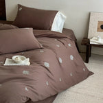 Bedding Set Embroidered Cotton Satin 4-Piece