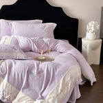 Bedding Set Embroidered Feather Design Quilted 4-Piece