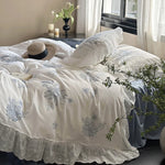Bedding Set Embroidered Floral Breathable Cotton