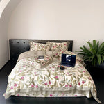 Bedding Set Fine Cotton Satin Reversible 4-Piece Set