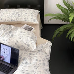 Bedding Set Fine Cotton Satin Reversible 4-Piece Set