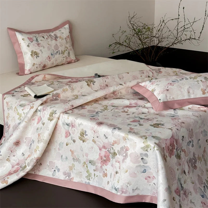 Bedding Set Fine Cotton Satin Toile-de-Jouy Print