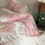 Bedding Set Fine Satin Floral Watercolor 4-Piece
