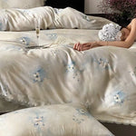 Bedding Set Fine Satin Watercolor Floral 4-Piece
