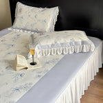 Bedding Set Floral Center Panel With Attached Bed Skirt