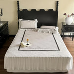 Bedding Set Floral Center Panel With Attached Bed Skirt