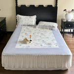 Bedding Set Floral Center Panel With Attached Bed Skirt