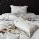 Bedding Set Geometric Jacquard Satin Trim 4-Piece Set