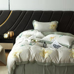 Bedding Set Geometric Jacquard Satin Trim 4-Piece Set