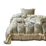 Bedding Set Geometric Jacquard Satin Trim 4-Piece Set