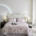 Bedding Set Geometric Jacquard Satin Trim 4-Piece Set