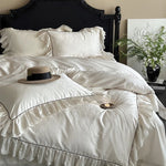 Bedding Set Jacquard Ruffle Trim 4-Piece