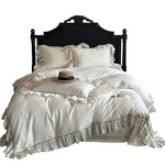 Bedding Set Jacquard Ruffle Trim 4-Piece
