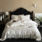Bedding Set Jacquard Ruffle Trim 4-Piece