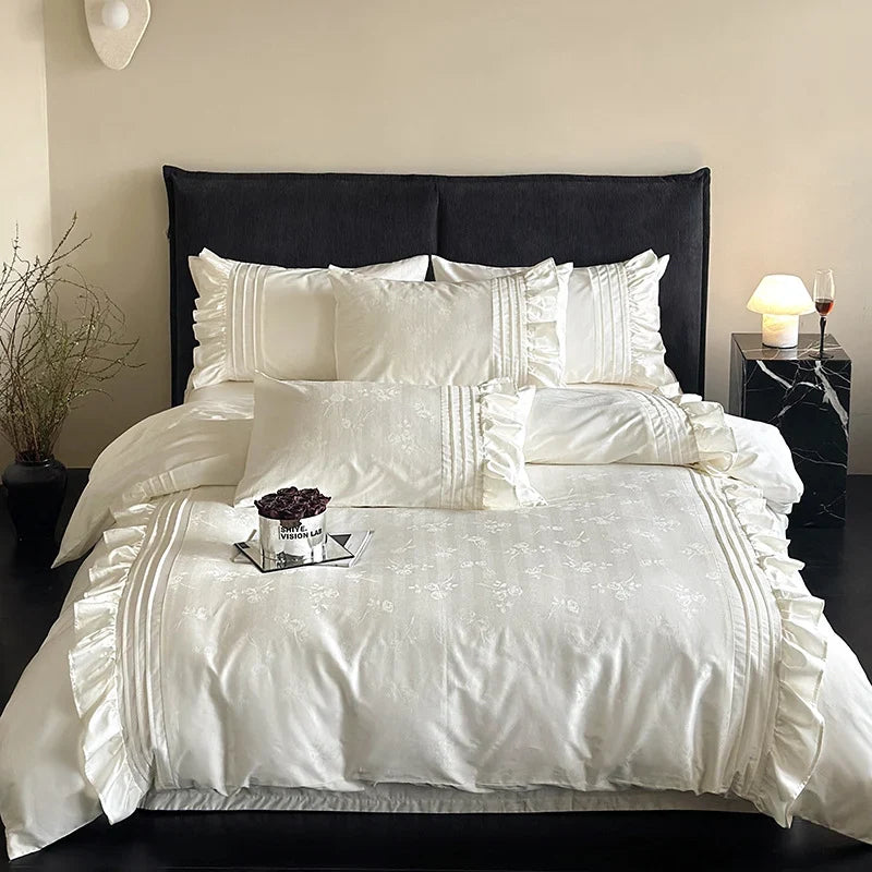 Bedding Set Jacquard Texture Satin-Look 4-Piece