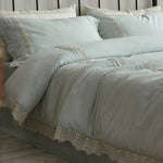 Bedding Set Linen-Cotton Blend Breathable Integrated Bed Skirt