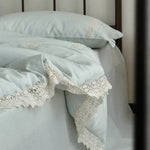 Bedding Set Linen-Cotton Blend Breathable Integrated Bed Skirt