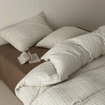 Bedding Set Linen-Cotton Striped 4-Piece