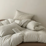 Bedding Set Linen-Cotton Striped 4-Piece