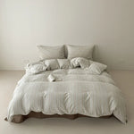 Bedding Set Linen-Cotton Striped 4-Piece