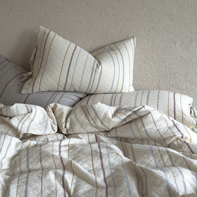 Bedding Set Linen-Cotton Temperature-Regulating Reversible 4-Piece