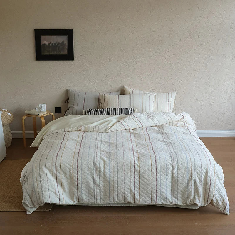 Bedding Set Linen-Cotton Temperature-Regulating Reversible 4-Piece