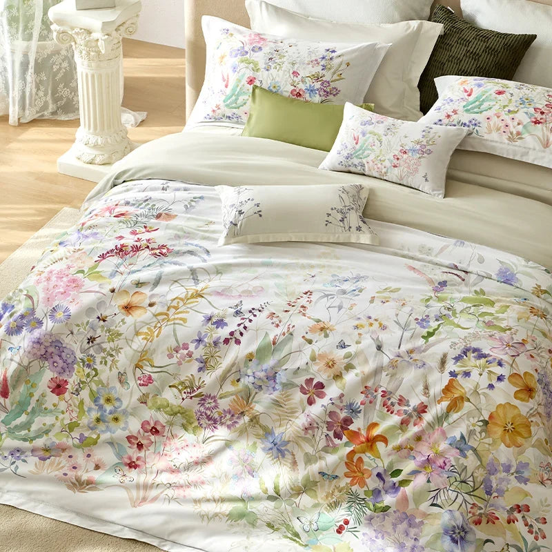 Bedding Set Long-Staple Cotton French Floral Set of 4