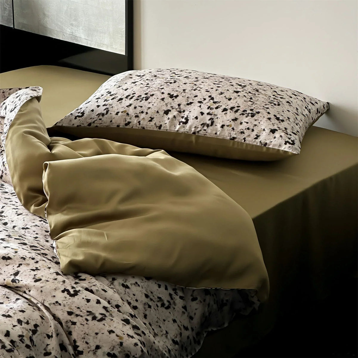 Bedding Set Marble Print Cotton Satin Breathable Hotel Closure
