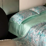 Bedding Set Marble Print Cotton Satin Breathable Hotel Closure