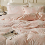 Bedding Set Milk Fiber Floral Embroidery Breathable Warmth