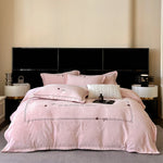 Bedding Set Plush Microfiber Embroidered Button Detail