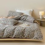 Bedding Set Plush Reversible Minky Animal Print