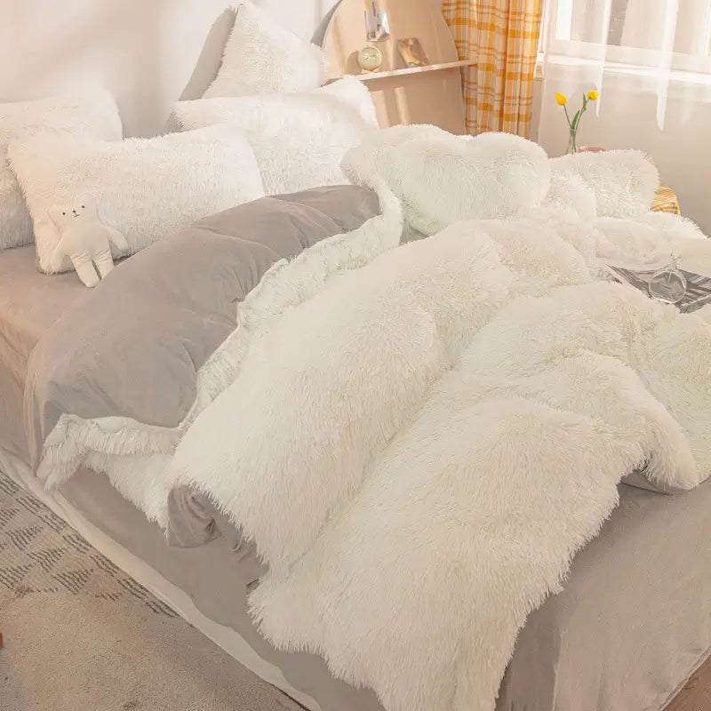 Bedding Set Plush Sherpa Fleece Machine-Washable