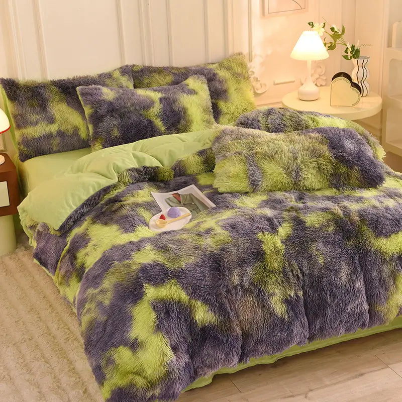Bedding Set Plush Sherpa Fleece Machine-Washable