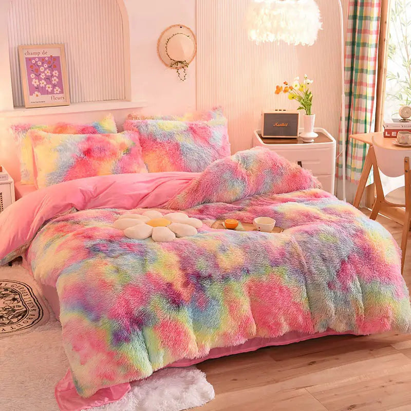 Bedding Set Plush Sherpa Fleece Machine-Washable